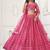Pink Thread & Sequins Embroidery Work Net Lehenga