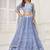 Glaucous Blue Thread & Sequins Embroidery Work Net Lehenga