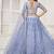 Glaucous Blue Thread & Sequins Embroidery Work Net Lehenga