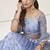 Glaucous Blue Thread & Sequins Embroidery Work Net Lehenga