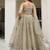 Beige Thread & Sequins Embroidery Work Net Lehenga