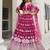 Pink Thread & Sequins Embroidery Work Net Lehenga