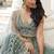 Green Thread & Sequins Embroidery Work Net Lehenga