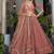 Rust Pink Thread & Sequins Embroidery Work Net Lehenga