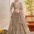 Beige Thread & Sequins Embroidery Work Net Lehenga