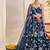 Blue Thread & Sequins Embroidery Work Net Lehenga