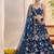 Blue Thread & Sequins Embroidery Work Net Lehenga