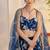 Blue Thread & Sequins Embroidery Work Net Lehenga