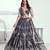 Dark Grey Thread & Sequins Embroidery Work Net Lehenga