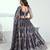 Dark Grey Thread & Sequins Embroidery Work Net Lehenga