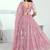 Pistal Pink Thread & Sequins Embroidery Work Net Lehenga