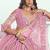 Pistal Pink Thread & Sequins Embroidery Work Net Lehenga