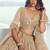 Beige Thread & Sequins Embroidery Work Net Lehenga