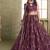 Wine Thread & Sequins Embroidery Work Net Lehenga