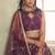Wine Thread & Sequins Embroidery Work Net Lehenga