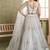 Light Grey Thread & Sequins Embroidery Work Net Lehenga