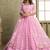 Pistal Pink Thread & Sequins Embroidery Work Net Lehenga