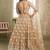 Beige Thread & Sequins Embroidery Work Net Lehenga