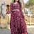 Purple Faux Georgette Printed Gown     Trendy & Lightweight Elegance