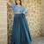 Blue Chinnon Printed Gown     Lightweight & Stylish Wear