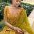 Yellow silk embroidered lehenga choli with dupatta