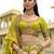 Yellow silk embroidered lehenga choli with dupatta