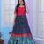 Navy Blue Dola Printed Gown         Comfortable     Stylish