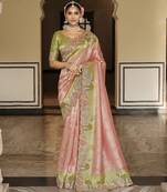 Premium designer soft silk weaving saree with rich embroidery & heavy work blouse