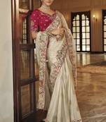 Exquisite designer silk saree with beautiful zari weave & heavy blouse work