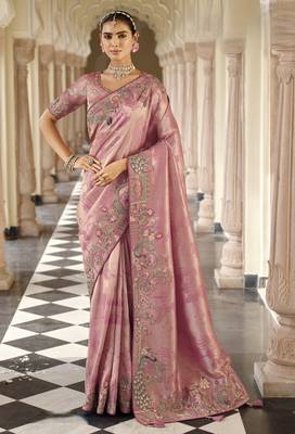 Premium soft silk blend weaving saree with rich embroidery & work blouse 1