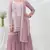 Pink embroidered georgette stitched palazzo style salwar suit