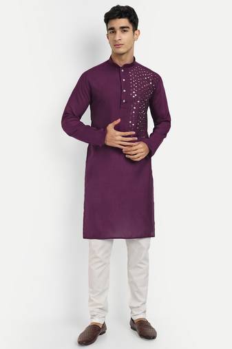 Wine pure rayon wedding special premium designer kurta pyjama
