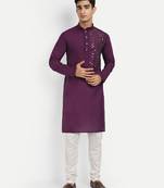 Wine pure rayon wedding special premium designer kurta pyjama