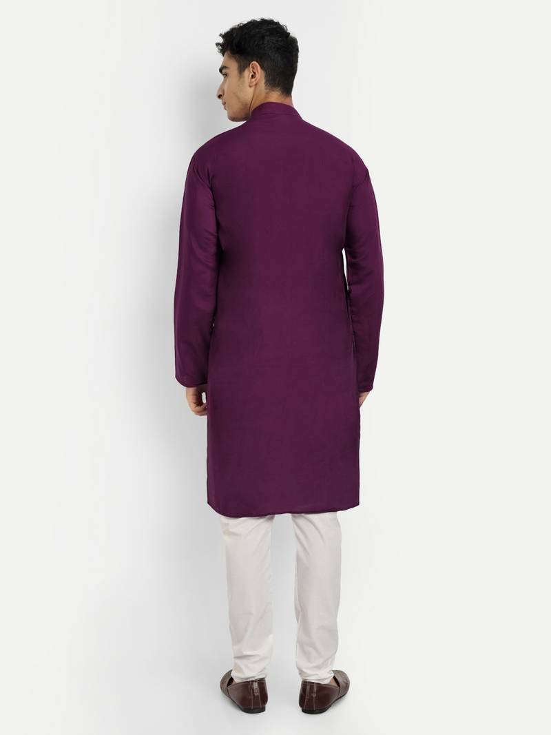 Wine pure rayon wedding special premium designer kurta pyjama