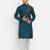 Petrol blue pure rayon wedding special premium designer kurta pyjama