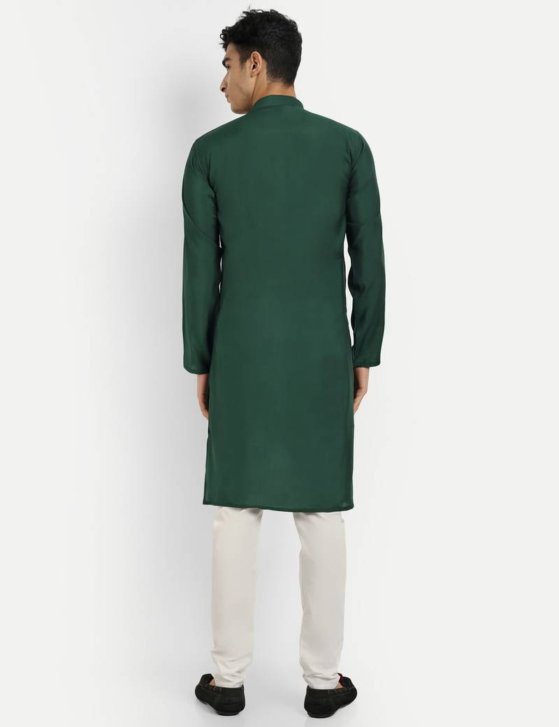 Green pure rayon wedding special premium designer kurta pyjama