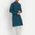 Petrol blue pure rayon wedding special premium designer kurta pyjama