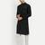 Black pure rayon wedding special premium designer kurta pyjama