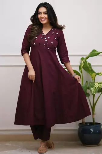 Rayon solid kurti with pant