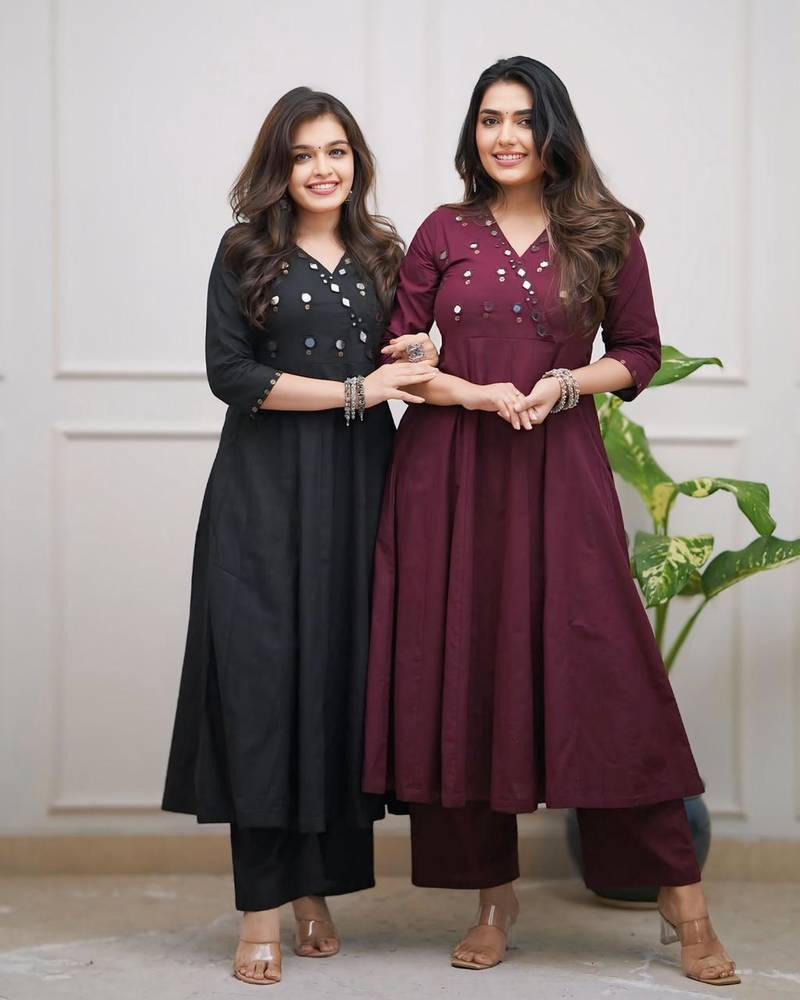 Rayon solid kurti with pant