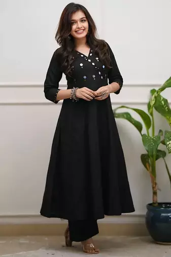 Rayon solid kurti with pant