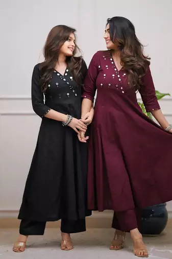 Rayon solid kurti with pant