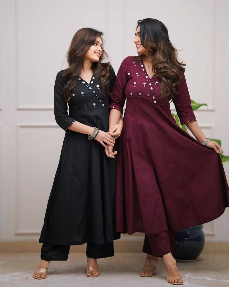 Rayon solid kurti with pant