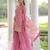 Pink fendi silk sequins embroidered kurta with sharara and heavy dupatta