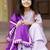 Lavender Cotton Kids Sharara Set with Purple Dupatta - Lace & Gotta Work 
