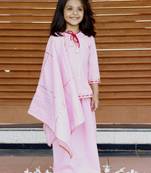 Pink Cotton Kids Skirt Top with Dupatta