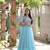 Sky Blue Faux Georgette Sequins & Embroidered Gown     Party Wear