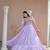 Purple Faux Georgette Sequins & Embroidered Gown     Party Wear