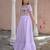 Purple Faux Georgette Sequins & Embroidered Gown     Party Wear