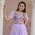 Purple Faux Georgette Sequins & Embroidered Gown     Party Wear